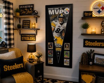 Pittsburgh Steelers Hines Ward MVP Pennant & Cards...Custom Framed!!!