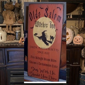 Olde Salem Witches INN Primitive Sign