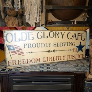 Panneau primitif Old Glory Cafe