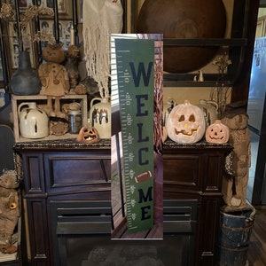 Welcome football primitive porch sign
