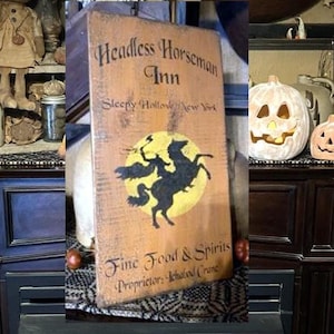 HEADLESS HORSEMAN INN Primitive Sign