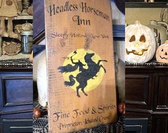 HEADLESS HORSEMAN INN Primitive Sign