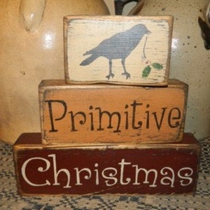 Primitive Christmas Primitive Block Sign