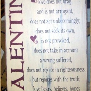 VALENTINE LOVE SAYING primitive sign
