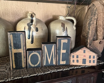Home  house primitive block sign