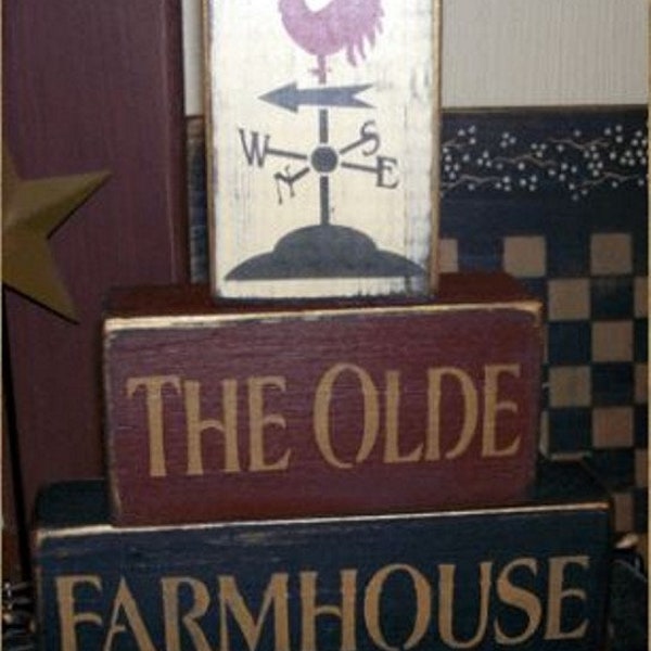 The Olde Farmhouse blocks Primitive Sign