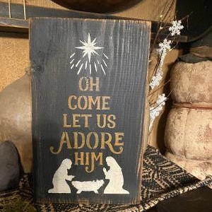 Merry Christmas Cross Primitive Christmas Sign