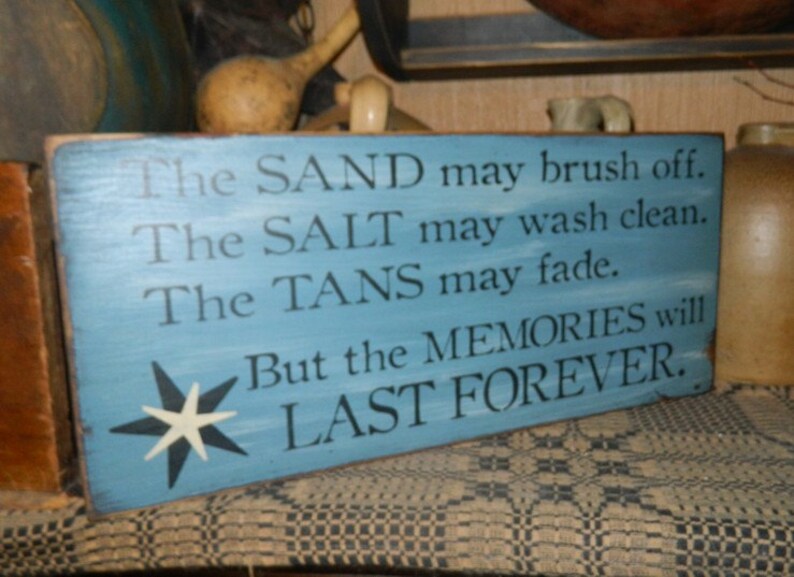 Sand Salt Memories Last Forever Primitive Sign - Etsy