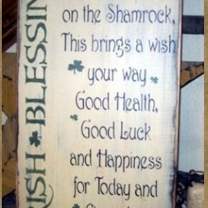 IRISH BLESSING SAYING primitive sign