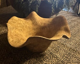 Wavy unique ceramic or clay bowl