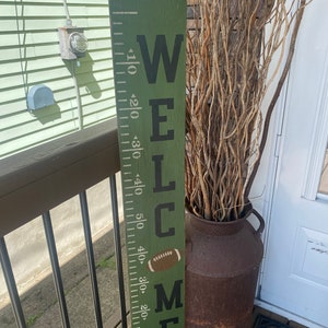 Welcome football primitive porch sign