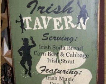 OLDE IRISH TAVERN primitive sign