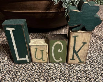 Luck new primitive Block sign Shamrocks Irish