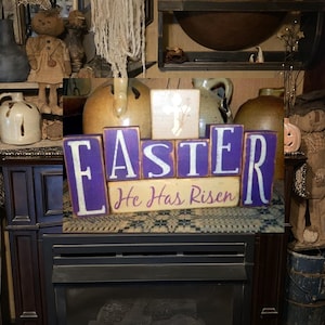 primitive easter risen sign