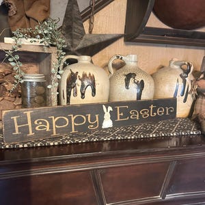 Happy Easter bunny spring sign