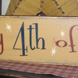 Happy 4th of July Fireworks Primitive Sign