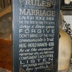 Marriage Rules Typography Summer Primitive Sign