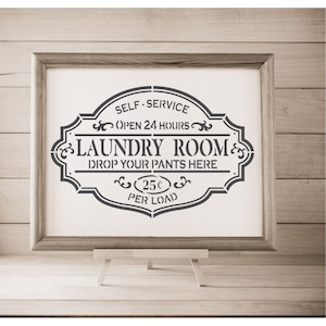 Laundry Room Wall Stencil | Fabric Stencil | Furniture Stencil | Chalkboard Stencil | Wall Art Stencil | Sign Stencil | Designer Stencils |