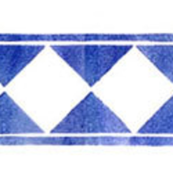 Geometric Stencil Wall Border Etsy