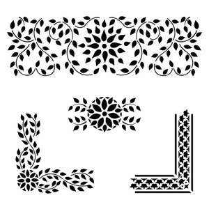 Indian Inlay Details Stencil | Fabric Stencil | Furniture Stencil | Accent Stencil | Wall Art Stencil | DIY Stencils | Designer Stencils |