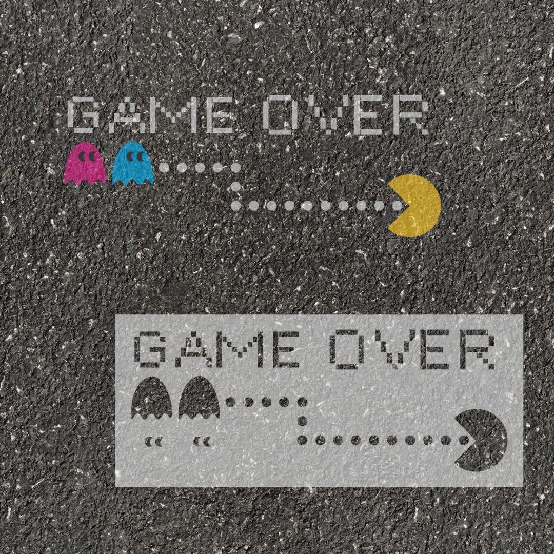 Game Over Parking Space Stencil | High School Senior Parking Spot ...