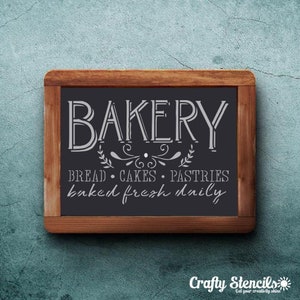 Bakery Sign Craft Stencil | Designer Stencils | DIY Stencil | Fabric Stencil | Chalkboard Stencil | Wall Art Stencil | Drawing Stencil |