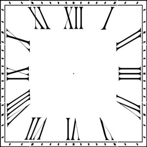 12 to 36 Inch Square Roman Numeral Clockface Wall Stencil | Designer Stencils | 4 Sizes to Choose From | Wall Stencil | Home Decor |