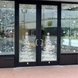 Christmas Tree Window Stencil | DIY Holiday Window Stencil | Christmas Window Stencil | Holiday Store Window Stencil | Oak Lane Studio