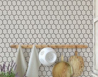 Chicken Wire Mesh Allover Wall Stencil  | Fabric Stencil | Furniture Stencil | Tile Stencil | Concrete Stencil | Designer Stencil |