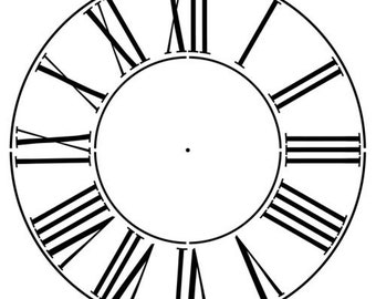 12 to 46 Inch Large Roman Numeral Clockface Wall Stencil | Designer Stencils | 8 Sizes to Choose From | Wall Stencil | Made in USA |