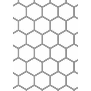 May include: A seamless pattern of gray hexagons on a white background.