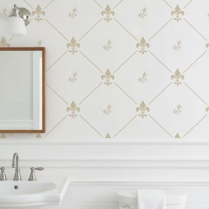 Fleur De Lis Wall Stencil | Floor | Patio | Furniture | Porch | Concrete | Designer Stencils |
