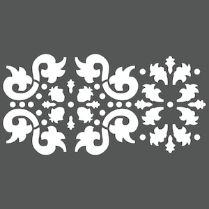 Jaipur Damask Border Stencil | Fabric Stencil | Furniture Stencil | Wall Art Stencil | Concrete Stencil | Designer Stencils |