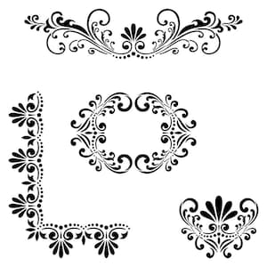 Fleur de Lis Stencil Details  | Fabric Stencil | Furniture Stencil | Accent Stencil | Wall Stencil | Concrete Stencil | Designer Stencil |