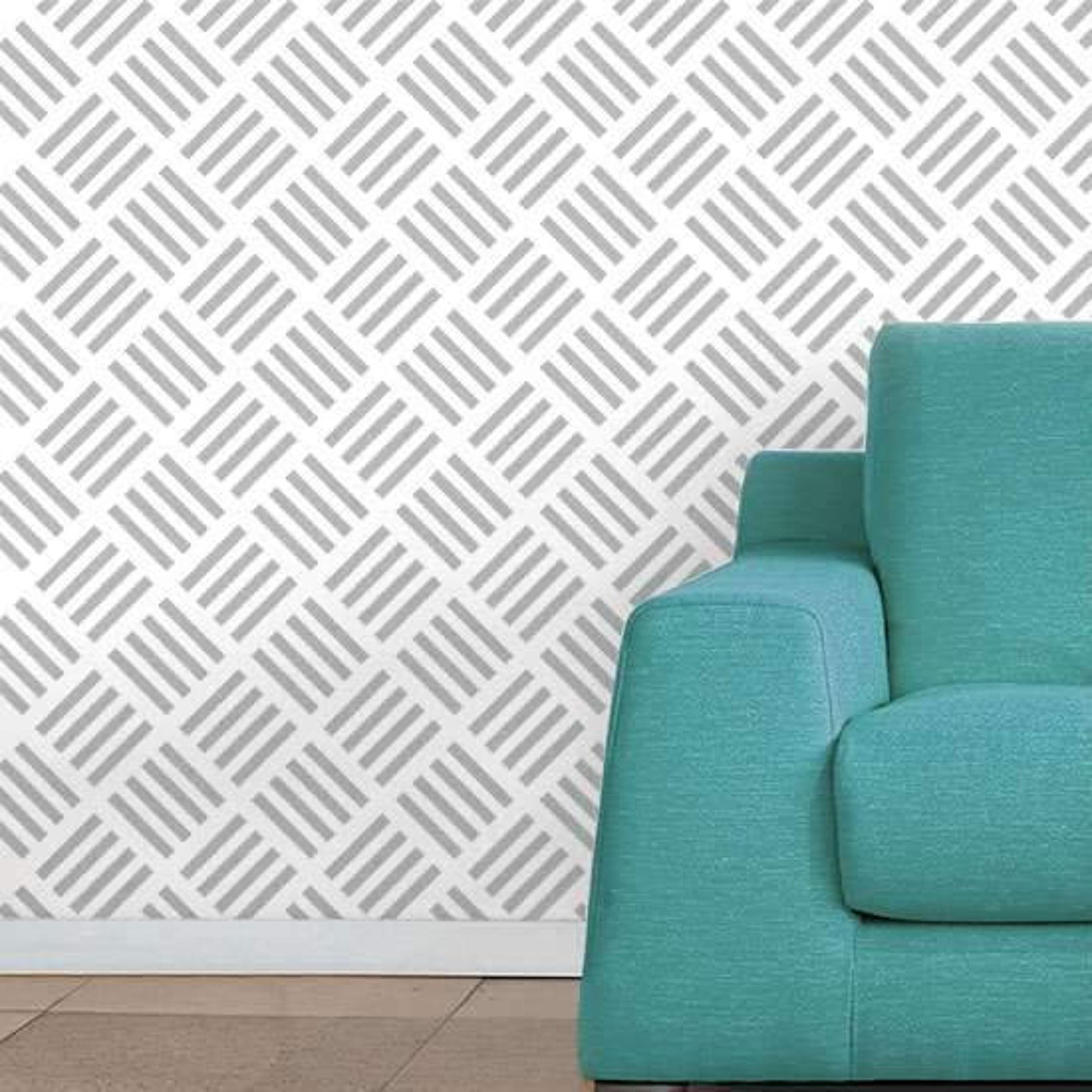 Linje Wall Painting Stencil by Oak Lane Studio Wall Stencil Etsy