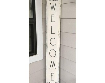 Welcome Wheat Vertical Porch Stencil | Welcome Sign | Porch Sign | Home Decor Sign | Wall Sign | Welcome Stencil | Oak Lane Studio