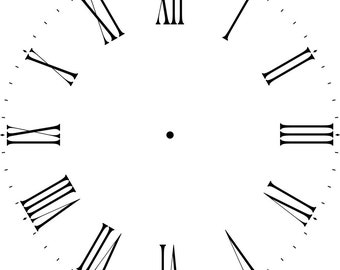 12 to 40 Inch Thin Roman Numeral Clockface Wall Stencil | Designer Stencils | 7 Sizes to Choose From | Wall Stencil | Made in USA |