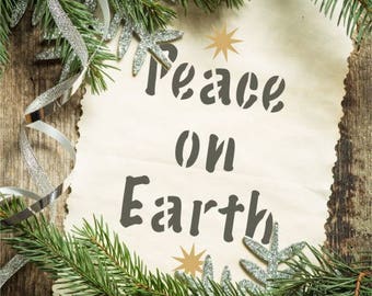 Peace on Earth Craft Stencil by Crafty Stencils