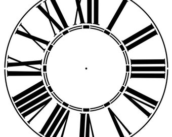 12 to 46 Inch Tall Thick Roman Numeral Clockface Wall Stencil | Designer Stencils | 8 Sizes to Choose From | Home Decor | Made in the USA |