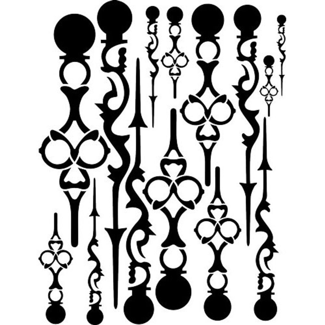 Fancy Clock Hands Wall Stencil by Designer Stencils Works With All Our