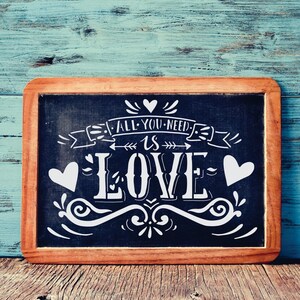 All You Need is Love Wall Stencil | Designer Stencils | DIY Stencil | Craft Stencil | Fabric Stencil | Accent Stencil | Wall Art Stencil |