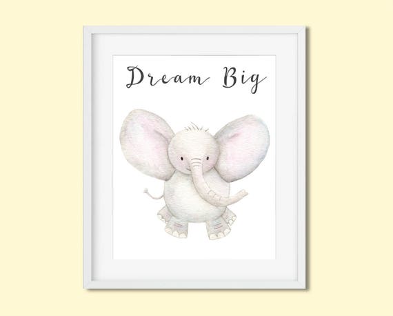 baby elephant nursery art