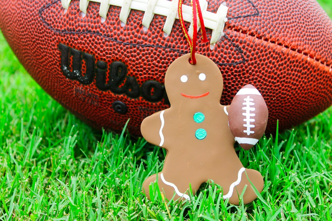 Football Christmas Ornament Gingerbread Man Ornament Football Christmas