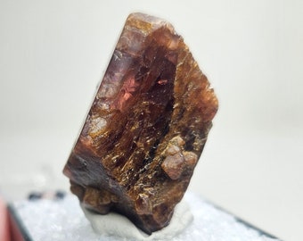 Large and Unique Spinel Crystal, Brown and Red, Comes with Display Case, 65 carats