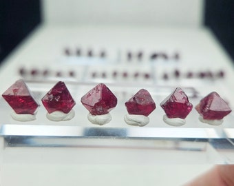 Red Spinel Crystals from Burma, MANY TO CHOOSE, Fluorescent, Pigeon Blood Red Burmese Spinel Crystal, .5-10 carats each