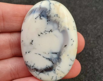 Cabujón de ópalo dendrítico ovalado grande, piedra de ágata (53 x 36 mm)