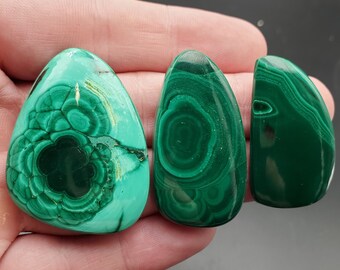 Freeform Malachite Cabochon, 37-41mm in length, YOU SELECT