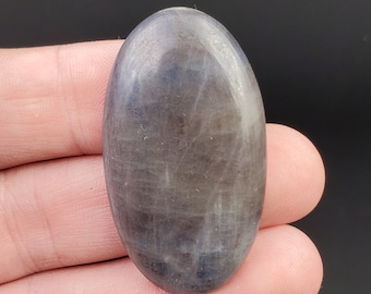 80 carat Natural Blue and Peach Sapphire Cabochon Oval with Sheen 44x25mm