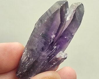 Twinned Amethyst Crystal from Tutu Cliffs Nigeria, Deep Purple Saturation, 28 grams