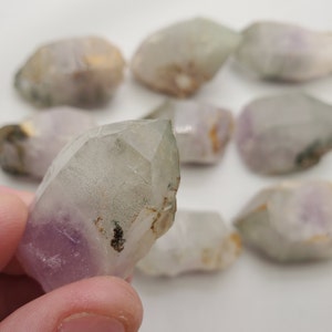 Chlorite Phantom Amethyst Quartz Point from Nigeria, YOU SELECT, 38-41mm in length